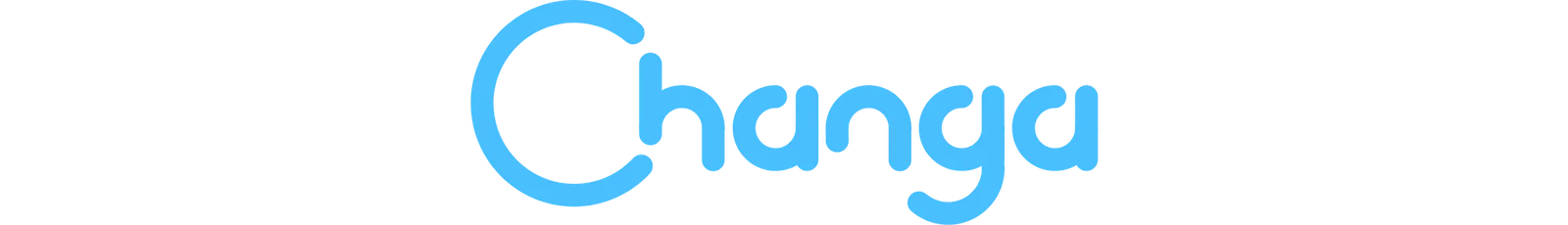 Logotipo de Changa en azul.