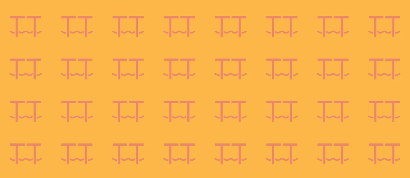 Pattern de las TT en coral sobre amarillo.