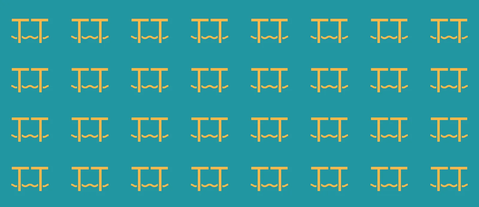 Pattern de las TT en amarillo sobre turquesa.