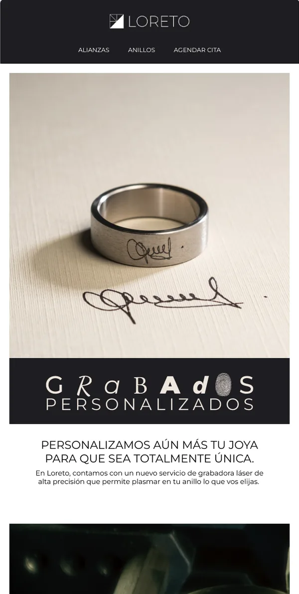 Newsletter de grabados personalizados.