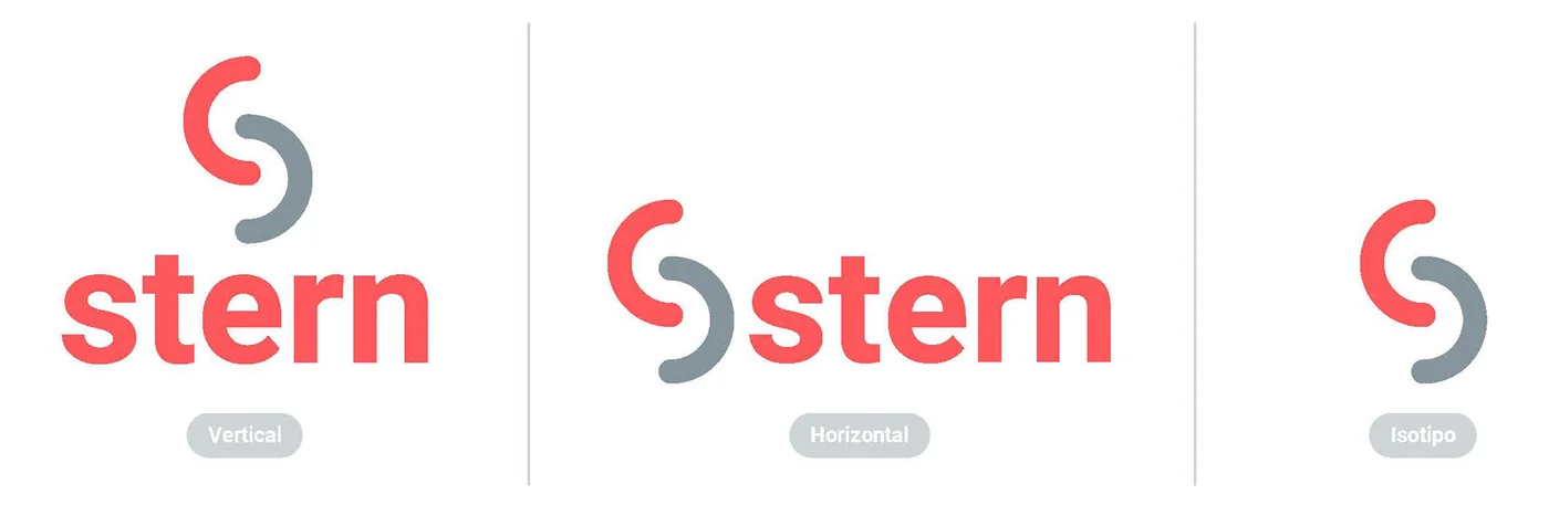 Versiones de la marca Stern: vertical, horizontal e isotipo.