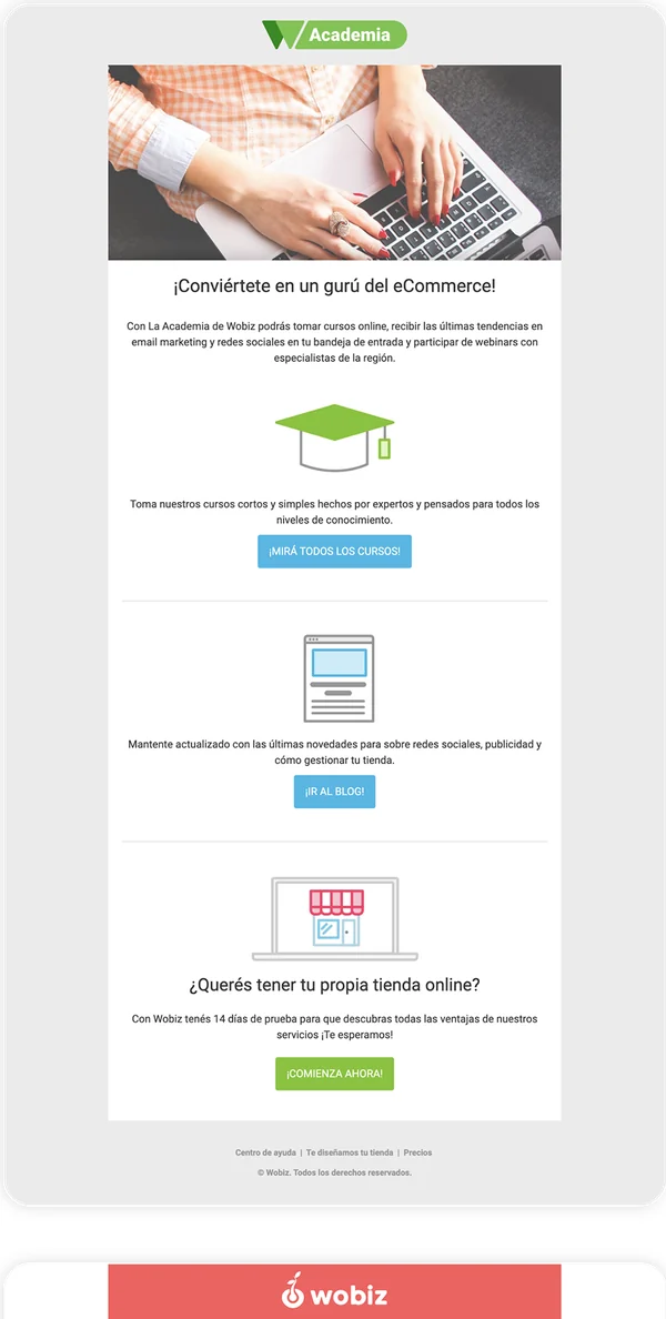 Newsletter de Wobiz Academia.