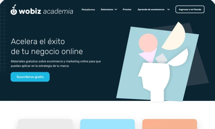 Página de academia: Acelera el éxito de tu negocio online.